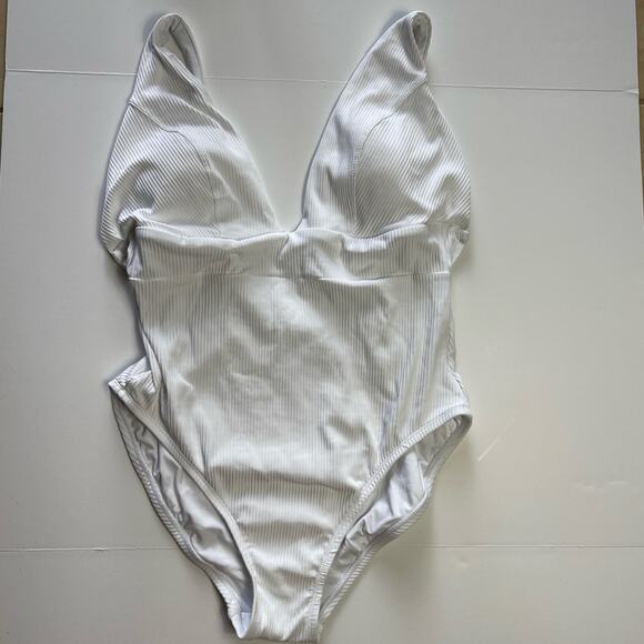 ANDIE Sardinia Ribbed One Piece Swimsuit White XXL Swim 1PC - Picture 2 of 14